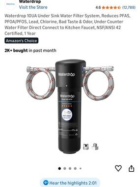 Waterdrop Black Under Sink Water Filter System - Waterdrop